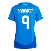 Camiseta Italia Gianluca Scamacca #9 Primera Equipación para mujer Eurocopa 2024 manga corta